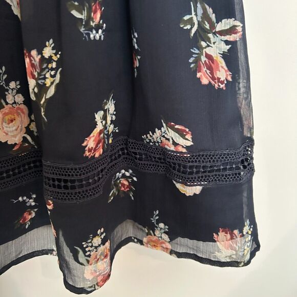 Abercrombie and Fitch Floral Lace Blue Mini Dress Size Large Tall - Picture 6 of 8